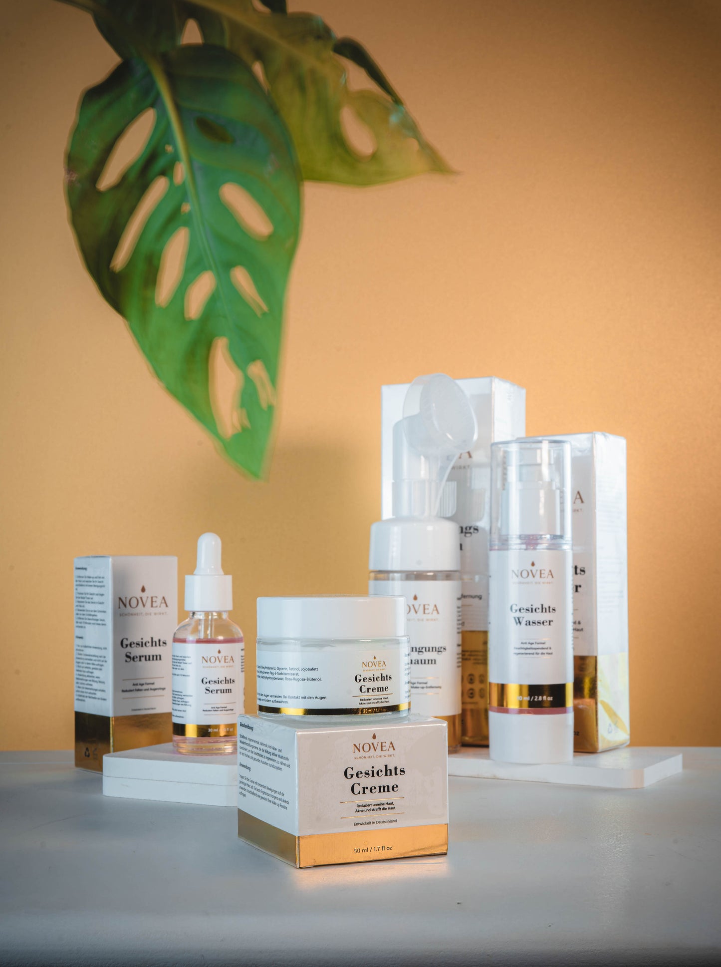Kosmetikpaket Reinigungsschaum, Gesichtswasser, Creme & Serum